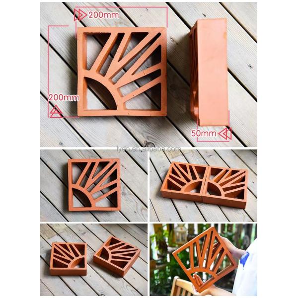 Terracotta Breeze Block Mold M Shape Wall Panel Interior Decorative Fire Bricks For Exterior Perforated Decoration Design