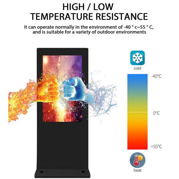 Floor Standing LCD / LED Advertising Kiosk Digital Signage Waterproof IP55 IP65 IP66