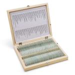 100pcs/set Prepared Microscope Slides Specimens Slides Set with Wooden Case