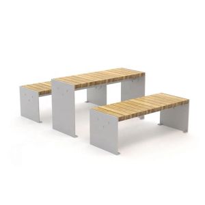 China Contemporary Furniture 180cm Metal And Wood Garden Table wholesale