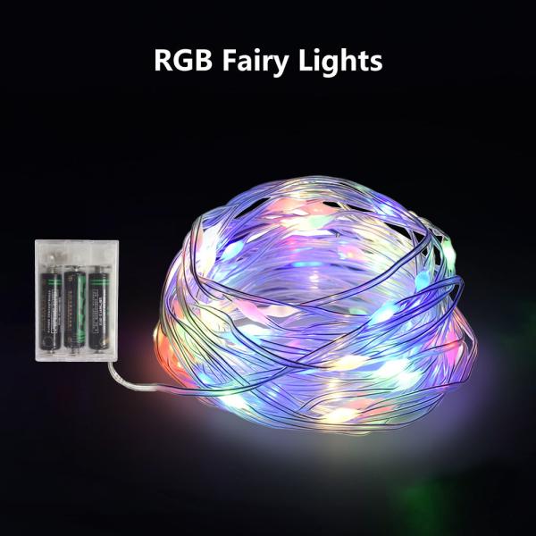 Battery LED Fairy Lights RGB Covered Wire String Lights For Christmas Festive Lighting