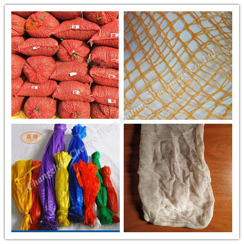 Energy Saving PP / PE Mesh Bag Making Machine For Vegetables And Fruits Packing