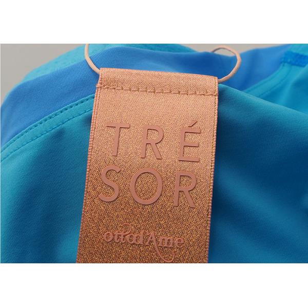3.8cm Ribbon Fabric Custom Clothing Hang Tags Raised Screen Printed