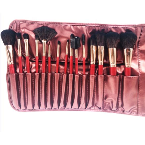 Customized Logo Eye Makeup Brush Set 15 Pieces Pearl Style Plastic Handle