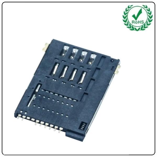 Quality 6+2 Pin Sim Card Slot Adapt For Iphone Push Push Type Without Column Connector for sale