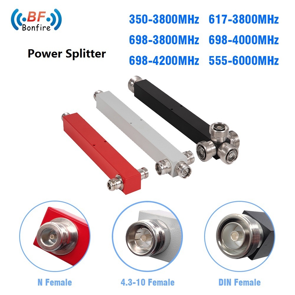 Low Pim 698-4200MHz N Female IP65 3 Way Cavity Power Splitter