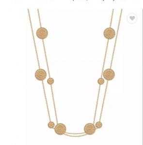 China Lush Court Style Gold Coin Fold Wear Necklace 18K Gold Stainless Steel Necklace wholesale