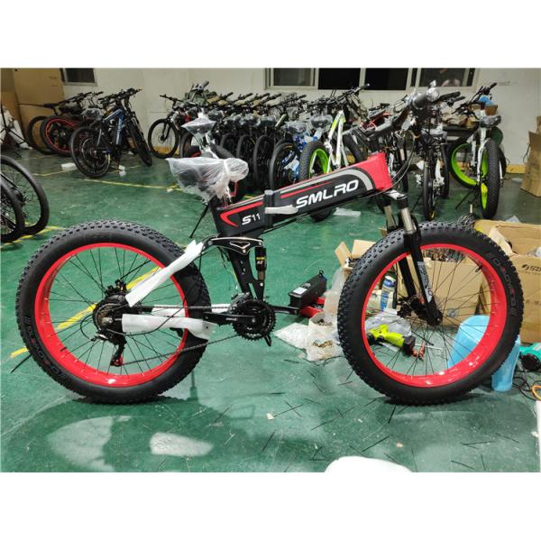 21 Speed Fat Tire Electric Mountain Bike , K8 Mountain Beach Electric Bicycle