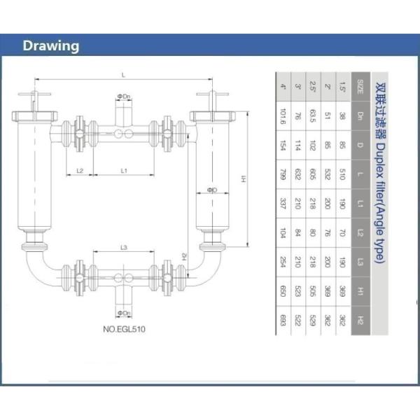 Sanitary Food Grade Beverage Pipeline Filter , SS304 Duplex Water Filter