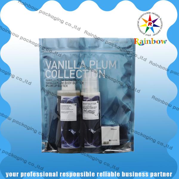 Stand Up Cosmetic Packaging Bag Colorful Printing With k