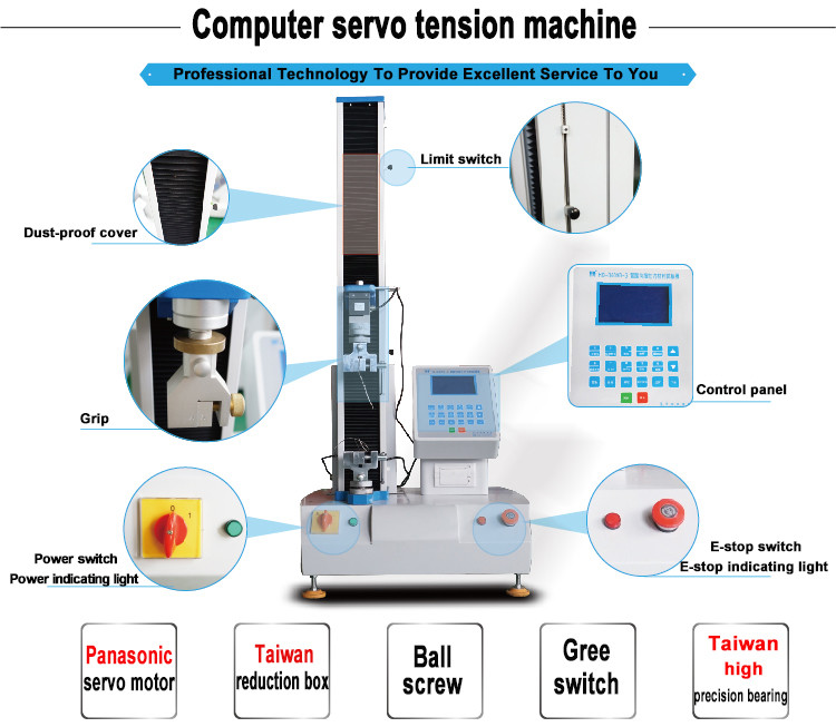 Material Force Testing Ceramic Spool Servo Valve Electronic Tensile Tester