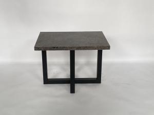 China Stone Top Bedside Coffee Table Stainless Steel Base Luxury Modern wholesale