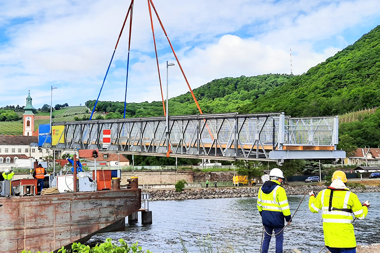 Steel Truss Frame Bridge Modular Prefab Portable HD200 With Total Length Of 15m-60m