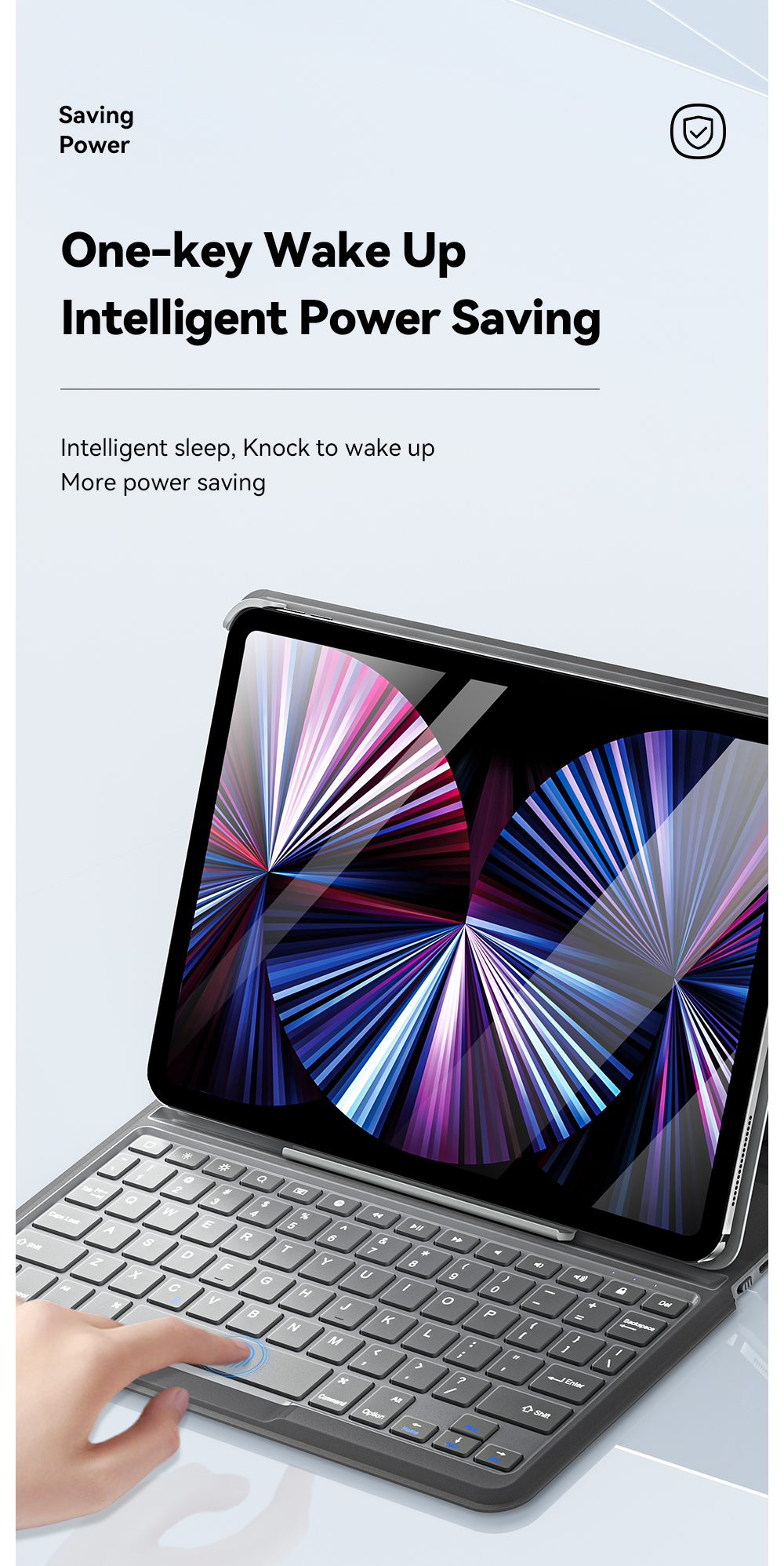 ESSAGER Bluetooth Wireless Magnetic Tablet Keyboard Case For Ipad 10 ES-JP03