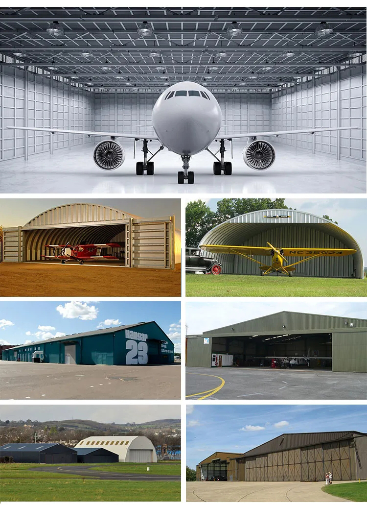 Modern Design Reinforced Steel Structure Building for Quick Build Aircraft Hangar
