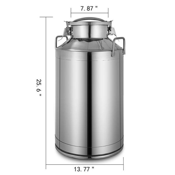lid type Stainless Steel Milk Container , OEM Ss Milk Can 50L