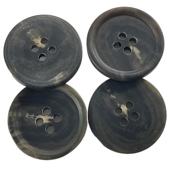 Quality Round Matte Finished Plastic Coat Faux Horn Buttons With Rim 36L Four Hole for sale