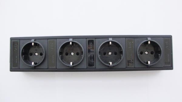 Quality German 4 Outlets European Power Strip Bar With Line Attached Connector IEC 320 for sale