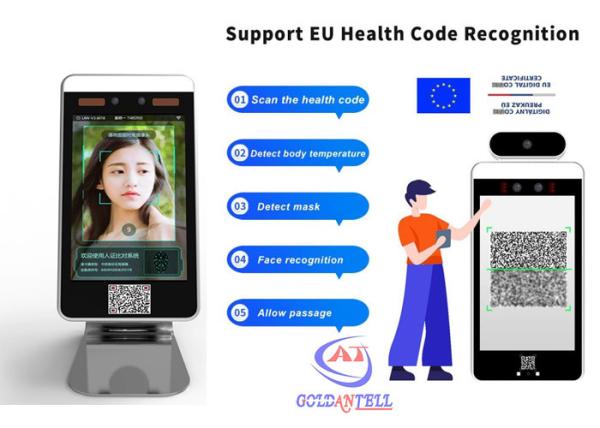Quality 8 Inch Android Facial Recognition Turnstile EU Green QR Code Reader for sale