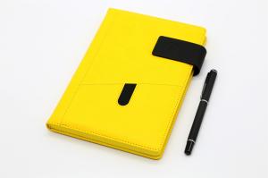 China 2020 Customized PU leather yellow color custom journal notebook with magnetic flap wholesale