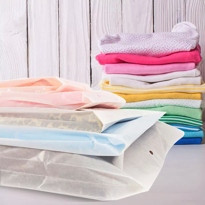 Recycled Glassine Paper Bag Waterproof Compostable For Clothes