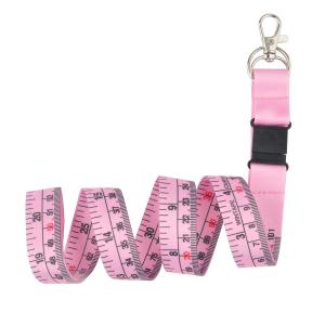 Pink Soft Cloth Tape Measure Lanyard Easy To Carry Work ID Card Light Weight Precise Measurement Tool