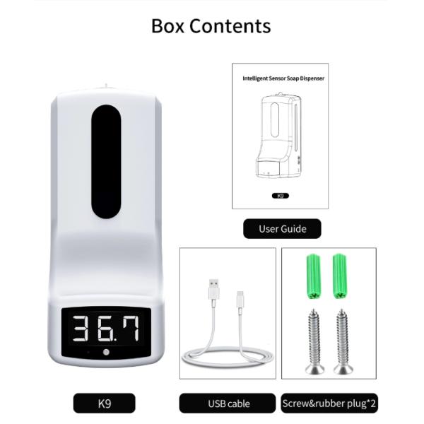 Temperature Detector 1000ml 3W Hand Disinfectant Dispenser