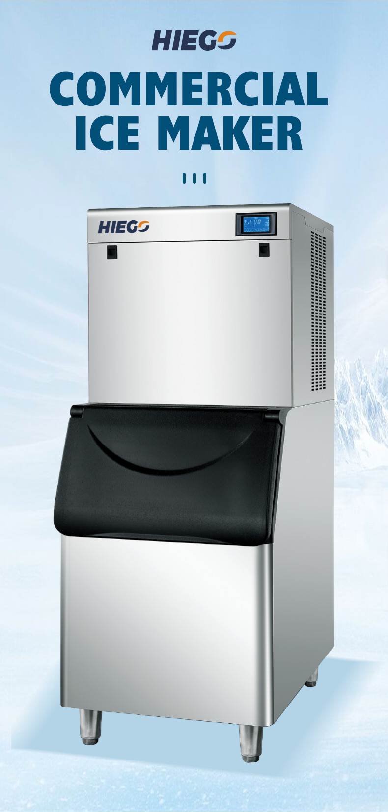 22mm Automatic Ice Machine 300kg Portable Ice Cube Maker R404a