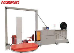 HMI Touch Panel Automatic Strapping Machine , Short Feeding Industrial Strapping Machine