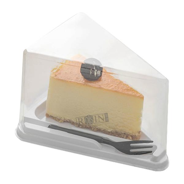 Quality Customizable Plastic Bakery Packaging Triangle Cake Box Transparent With Lid for sale
