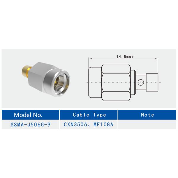 Gold Plated SSMA Male Stainless Steel RF Connector for CXN3506/MF108A Cable 500 Cycles Durability