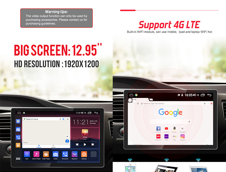GPS Navigation Universal Car Stereo Multi Language 2000*1200 Resolution