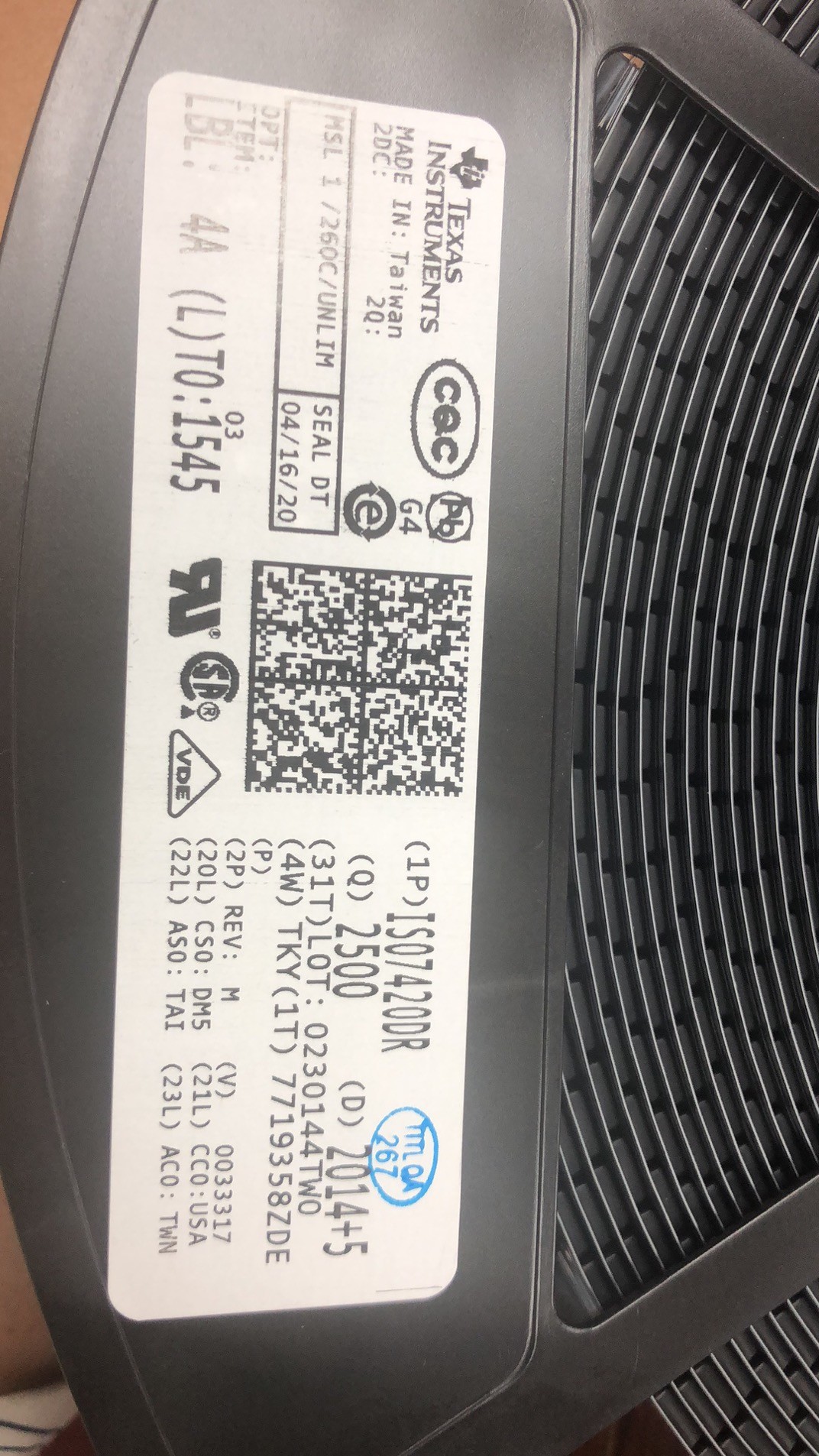 ISO7420DR Digital Isolator IC 2500Vrms Texas Instruments Integrated Circuits
