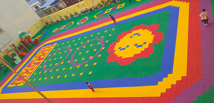 Floating Elasticity PP Floor Interlocking Sports Tiles Clicklock Outdoor