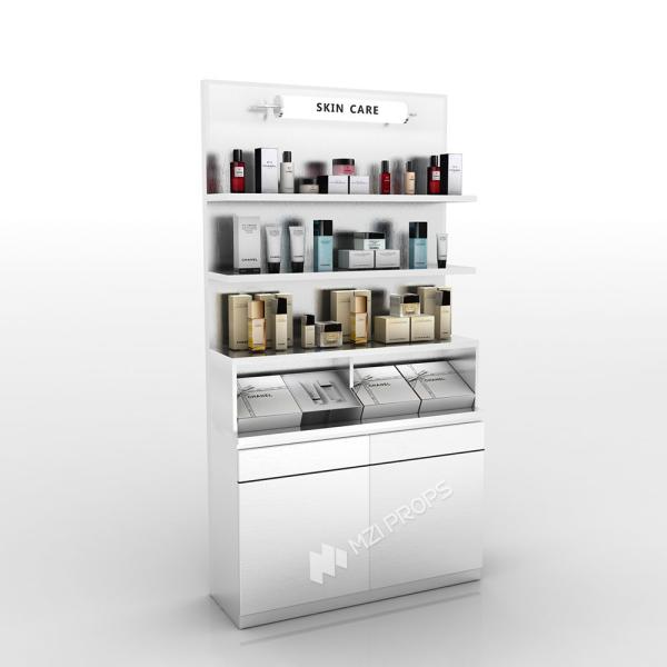 Customized Beauty Shop Display Furniture Skincare Display Showcase With Organic Circular Tube For Branded Store Design