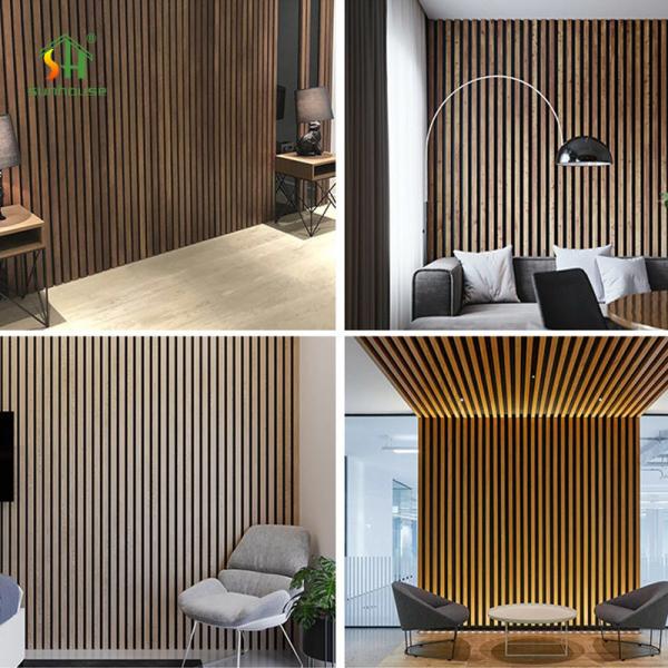 4x8ft E0 Grade Acoustic Slat Wall Panel MDF Wood Slat Wall Decorative