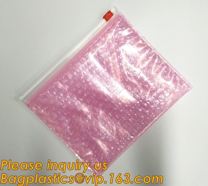Cosmetic Slider Zip lockk Bubble Bags Bubble Slide Pouch,Zip lockk esd bubble bag bubble packaging wrap cosmetic pouch slide