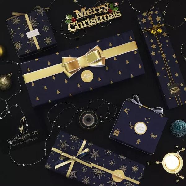 Quality Classic Black White Custom Roll Wrapping Paper Christmas Gift Wrapping Paper Rolls for sale