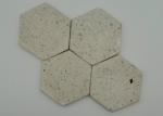 Hexagonal Terrazzo Coasters Set Diameter 11cm Backside With Rubber Pads