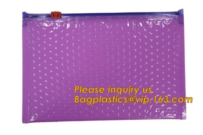 Cosmetic Slider Zip lockk Bubble Bags Bubble Slide Pouch,Zip lockk esd bubble bag bubble packaging wrap cosmetic pouch slide