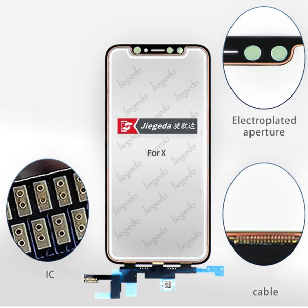 Bulk LCD Iphone X Digitizer Display Front Glass Replacement