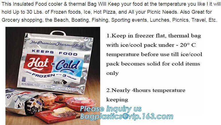 Custom Packing Aluminum Foil Zip-Lock Grocery Handle Thermal Insulation Cooler Bag For Outdoors,Promotional Insulated La