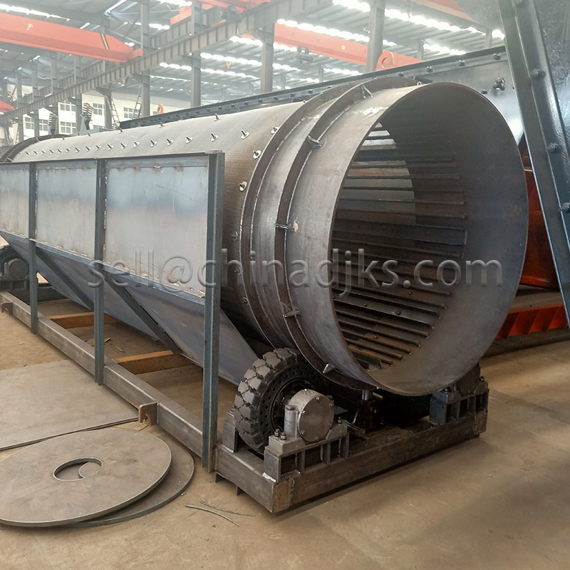 Rotary Drum Screen Rotary Sifter For Various Materials Motor Driven Slotted Drum
