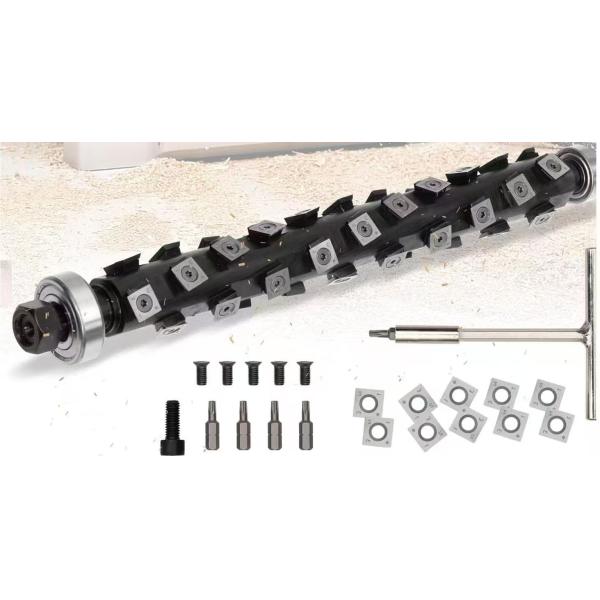 Helical Planer Cutter Head For DW735 DW735X DW735-XE Thickness Planer, Spiral Cutterhead 4 Rows 56 Carbide Inserts With Pre-Assembled Bearings For