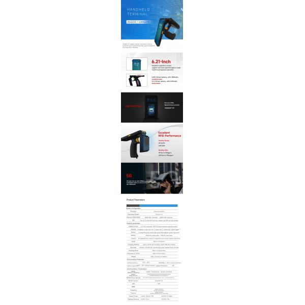 Hot Selling UHF RFID PDA Barcode Scanner Rugged Design Dual Camera 6 Inch Screen IP67 Industrial Android PDA 0