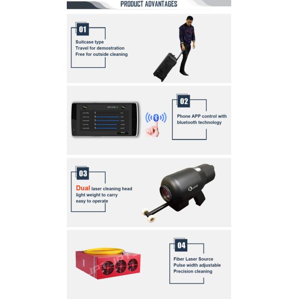 100W 200W Motor Oil Rust Removal Laser Machine For Cleaning Car