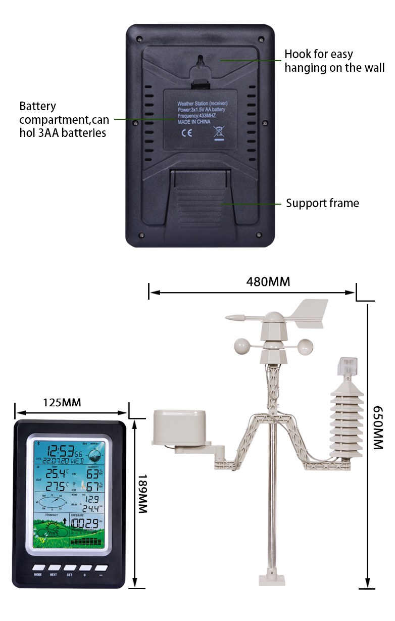 Color Weather Station Data Recorder With Accurate Temperature And Humidity Readings