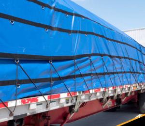 Customized PVC Coated Fabric For Flatbed Blue Steel Tarps