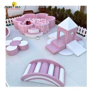 China Soft Play Set Playground Pastel Climb And Play Soft Blocks Pink White Flower Mini wholesale