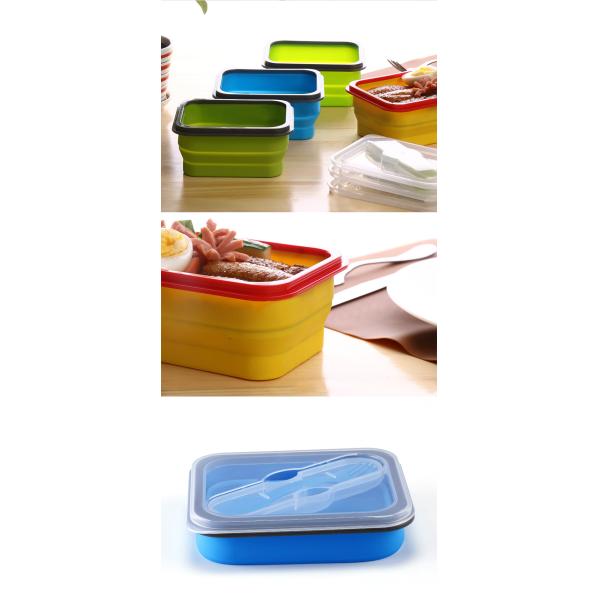 Rectangle Collapsible Silicone Bento Box For Kids